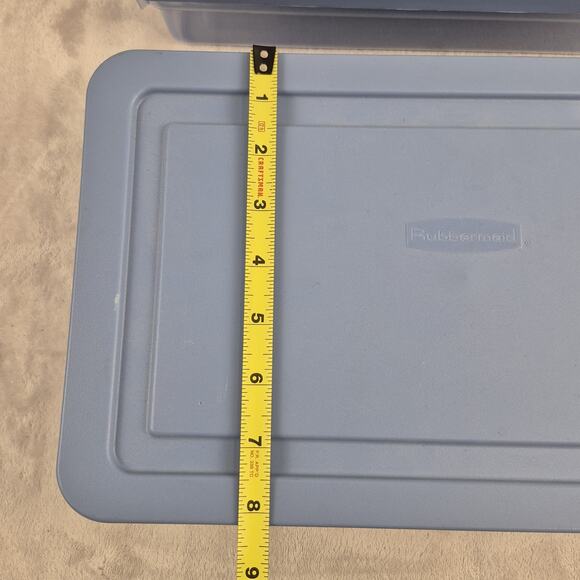2 Vintage Rubbermaid 0286 #2219 Storage Box Blue Clear  Vtg Rubbermaid 0286 Storage Box Blue Clear Container Plastic Snap Shut Lot of 2